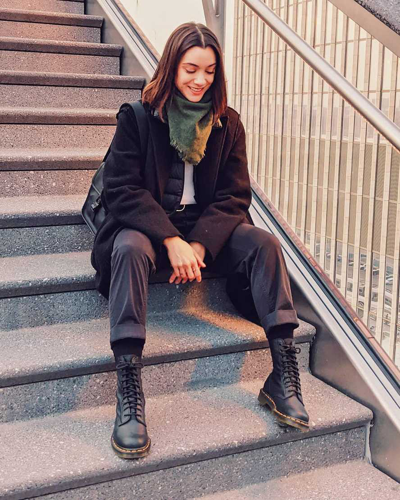 Dr. Martens 1460 Combat Boots In Schwarz