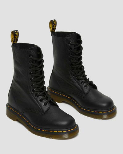 Shop Dr. Martens' Damen 1490 Virginia Leder Hohe Stiefel In Schwarz