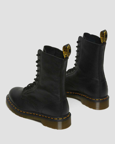 Shop Dr. Martens' 1490 Virginia Leather Mid Calf Boots In Schwarz