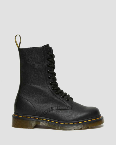 Shop Dr. Martens' 1490 Virginia Leather Mid Calf Boots In Schwarz