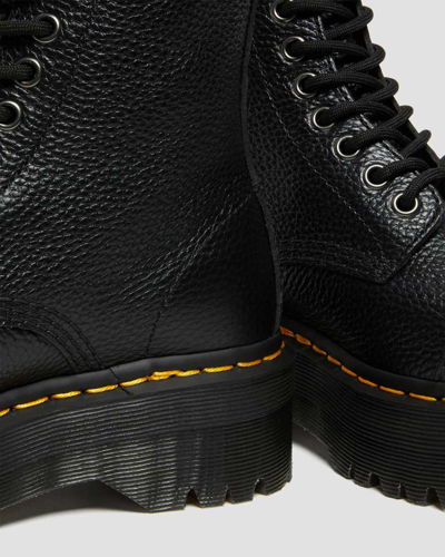 Dr. Martens' Sinclair Milled Nappa Leather Platform Boots In Schwarz