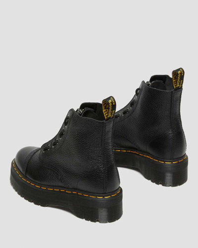 Dr. Martens' Sinclair Milled Nappa Leather Platform Boots In Schwarz