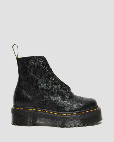 Dr. Martens' Sinclair Milled Nappa Leather Platform Boots In Schwarz