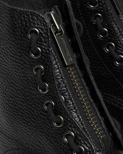 Dr. Martens' Sinclair Milled Nappa Leather Platform Boots In Schwarz
