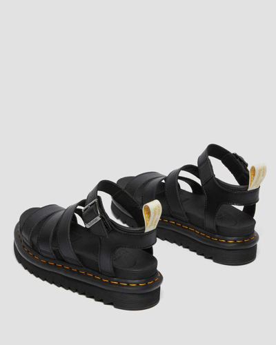 Dr. Martens' Dr. Martens Blair Sandal In Tumbled Leather With A Waxy Finish In Schwarz