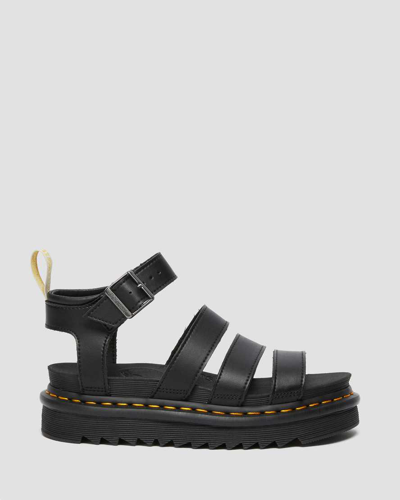 Dr. Martens' Dr. Martens Blair Sandal In Tumbled Leather With A Waxy Finish In Schwarz