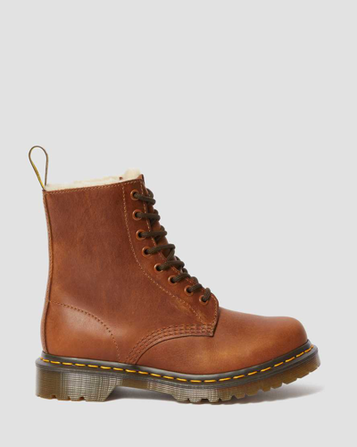 Dr. Martens' Damen Leder 1460 Serena Stiefeletten Mit Kunstfellfutter In Butterscotch