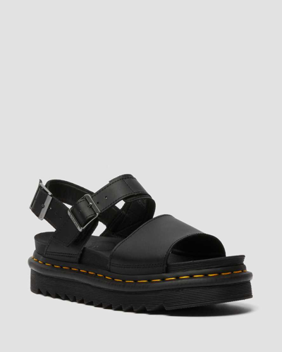 Shop Dr. Martens' Voss Women's Leather Strap Sandals In Black,black