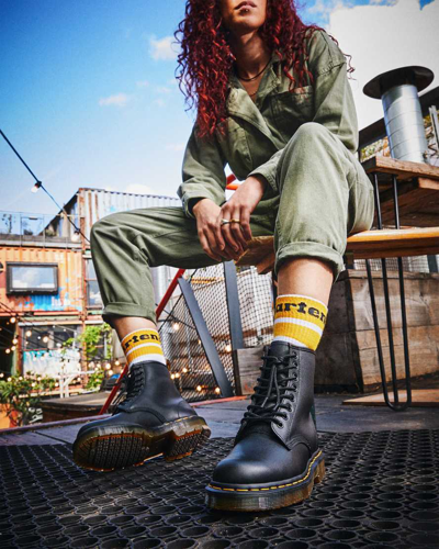 Shop Dr. Martens' 1460 Slip Resistant Leather Lace Up Boots In Black