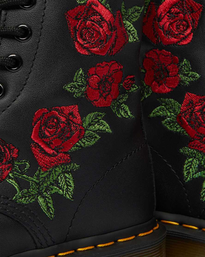 Dr. Martens 1460 Vonda Floral Leather Lace Up Boots In Schwarz/mehrfarbig/bedruckt