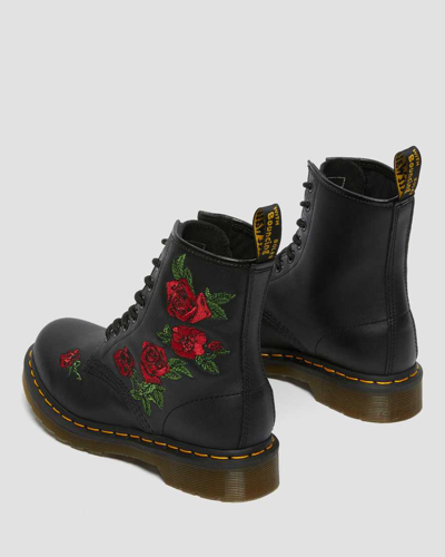 Dr. Martens 1460 Vonda Floral Leather Lace Up Boots In Schwarz/mehrfarbig/bedruckt