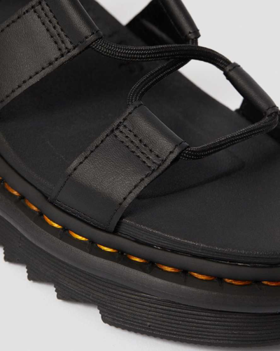 Shop Dr. Martens' Damen Nartilla Hydro Leder Gladiator Schnürsandalen In Schwarz