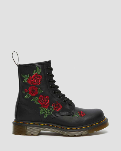 Dr. Martens 1460 Vonda Floral Leather Lace Up Boots In Schwarz/mehrfarbig/bedruckt