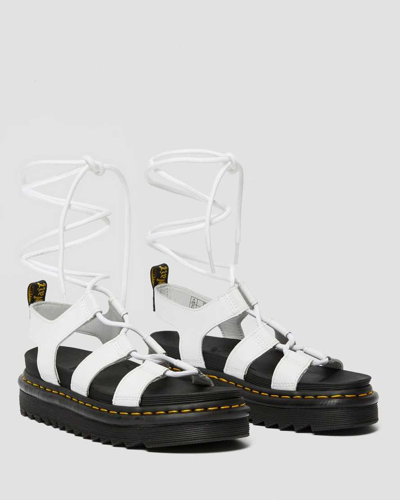 Shop Dr. Martens Nartilla Women's Leather Gladiator Sandals In White