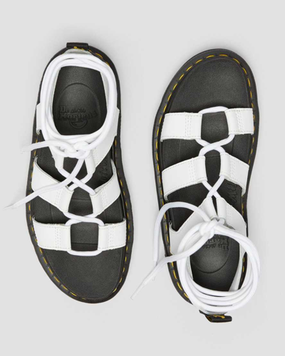 Shop Dr. Martens' Nartilla Women's Leather Gladiator Sandals In White