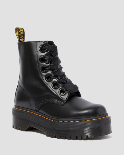 Shop Dr. Martens' Molly Women's Leather Platform Boots In Black