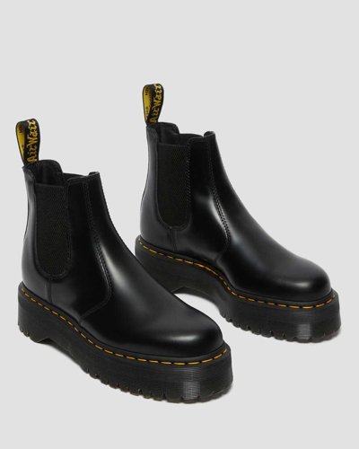 Shop Dr. Martens' Herren 2976 Quad Glattleder Plateau Chelsea Stiefel In Schwarz