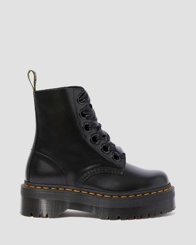 Shop Dr. Martens' Molly Women's Leather Platform Boots In Black