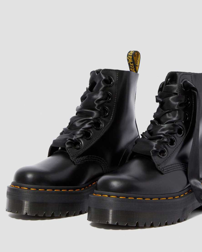 Shop Dr. Martens' Molly Women's Leather Platform Boots In Black