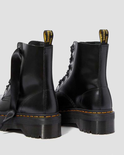 Shop Dr. Martens' Molly Women's Leather Platform Boots In Black