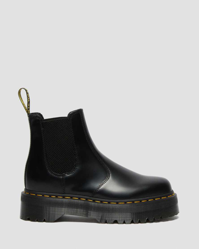 Shop Dr. Martens' Herren 2976 Quad Glattleder Plateau Chelsea Stiefel In Schwarz