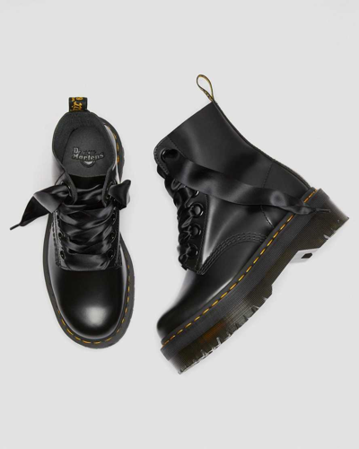 Shop Dr. Martens' Molly Women's Leather Platform Boots In Black