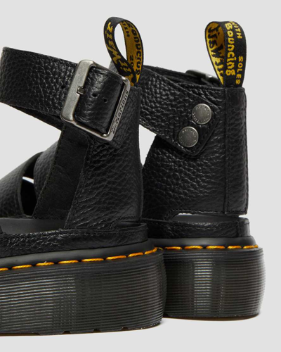 Dr. Martens Womens Clarissa Ii Quad Leather Platform Sandals In Schwarz