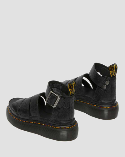 Dr. Martens Womens Clarissa Ii Quad Leather Platform Sandals In Schwarz