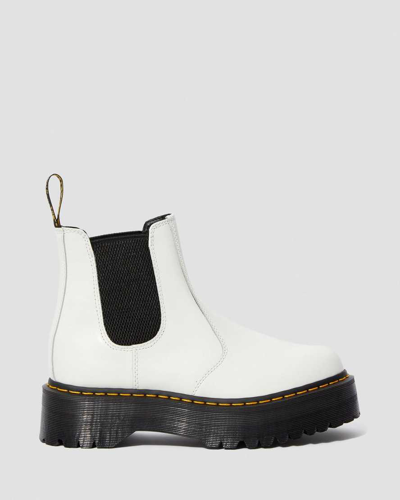 Dr. Martens 2976 Smooth Leather Platform Chelsea Boots In White