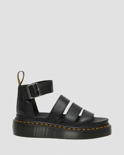 Dr. Martens Womens Clarissa Ii Quad Leather Platform Sandals In Schwarz