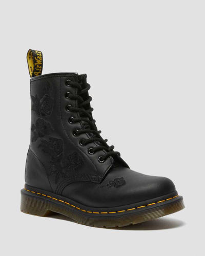 Shop Dr. Martens' Herren 1460 Vonda Mono Floral Rose Leder Schnürstiefel In Schwarz