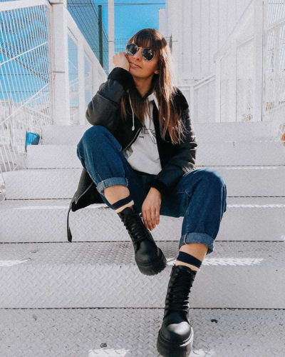 Dr. Martens' Dr. Martens Jadon Vegan Ii Mono Platform Boots In Schwarz