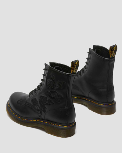 Shop Dr. Martens' Herren 1460 Vonda Mono Floral Rose Leder Schnürstiefel In Schwarz