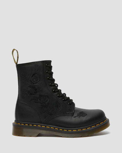 Shop Dr. Martens' Herren 1460 Vonda Mono Floral Rose Leder Schnürstiefel In Schwarz