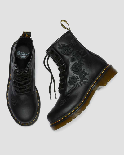 Shop Dr. Martens' Herren 1460 Vonda Mono Floral Rose Leder Schnürstiefel In Schwarz