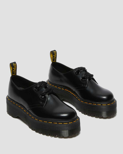 Shop Dr. Martens' Holly Women's Leather Platform Shoes In Schwarz