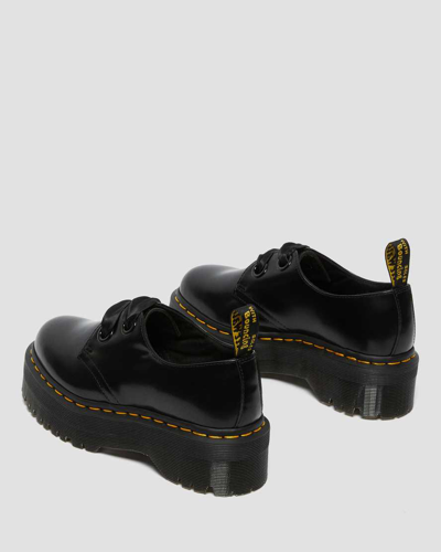 Dr. Martens Audrick Nappa Leather Platform Shoes In Schwarz