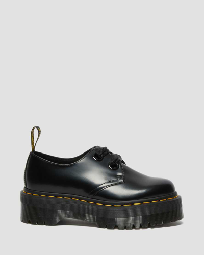 Shop Dr. Martens' Holly Women's Leather Platform Shoes In Schwarz