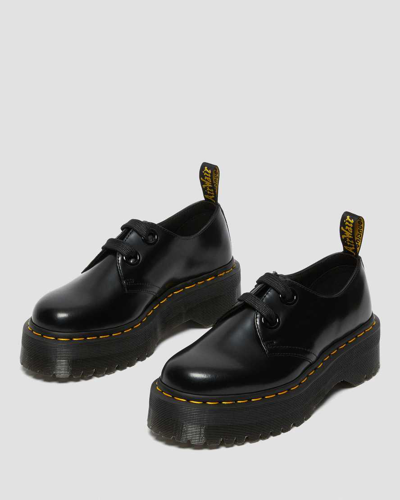 Shop Dr. Martens' Holly Women's Leather Platform Shoes In Schwarz