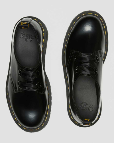 Dr. Martens Audrick Nappa Leather Platform Shoes In Schwarz