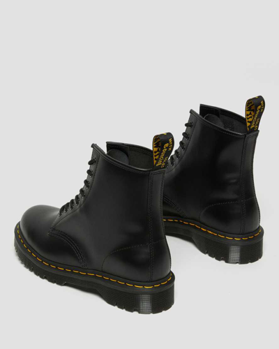 Dr. Martens Smooth Leather Quad Platform Boots In Black In Black