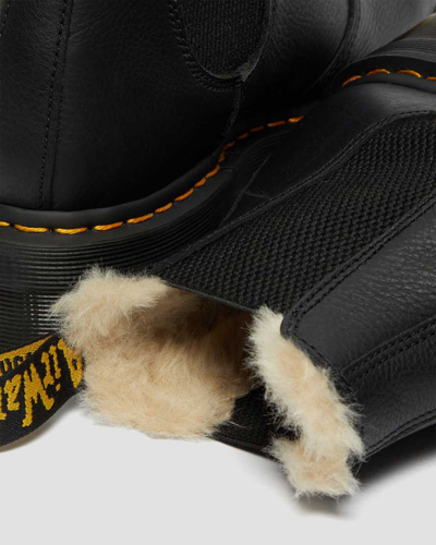 Dr. Martens' 2976 Faux Fur Lined Platform Chelsea Boots In Black