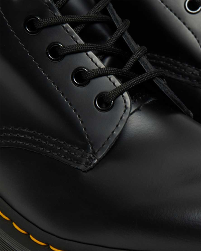 Dr. Martens Smooth Leather Quad Platform Boots In Black In Black