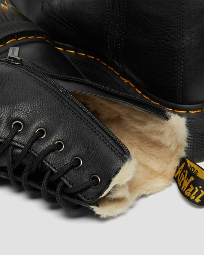Shop Dr. Martens' Jadon Boot Leather Faux Fur Lined Platforms In Schwarz