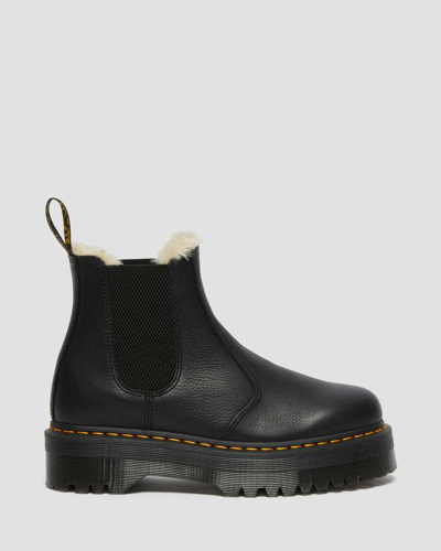 Dr. Martens' 2976 Faux Fur Lined Platform Chelsea Boots In Black