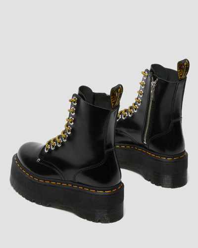 Dr. Martens' Jadon Max Buttero Leather Platform Boots In Schwarz