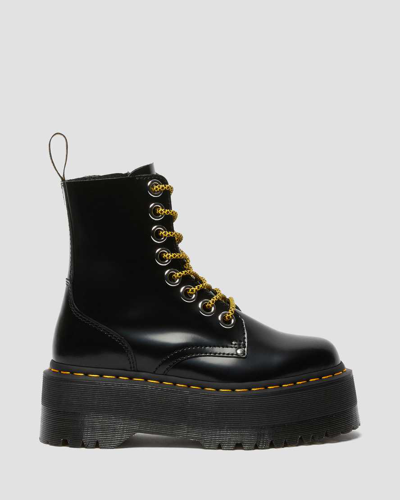 Dr. Martens' Jadon Max Buttero Leather Platform Boots In Schwarz