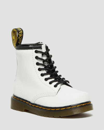 Shop Dr. Martens' Toddler 1460 Leather Lace Up Boots In White