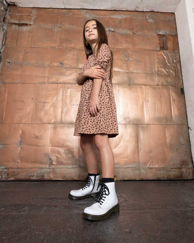 Shop Dr. Martens' Junior 1460 Leather Lace Up Boots In White