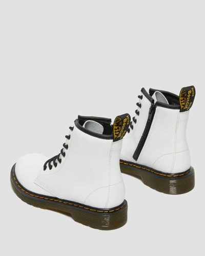 Shop Dr. Martens' Junior 1460 Leather Lace Up Boots In White